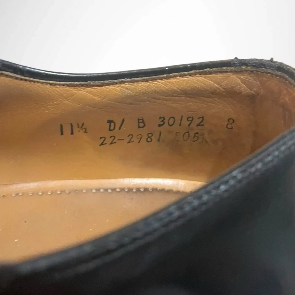 JOHNSTON & MURPHY MELTON CAP TOE TOSCANA LEATHER OXFORDS ITALY SIZE 11.5